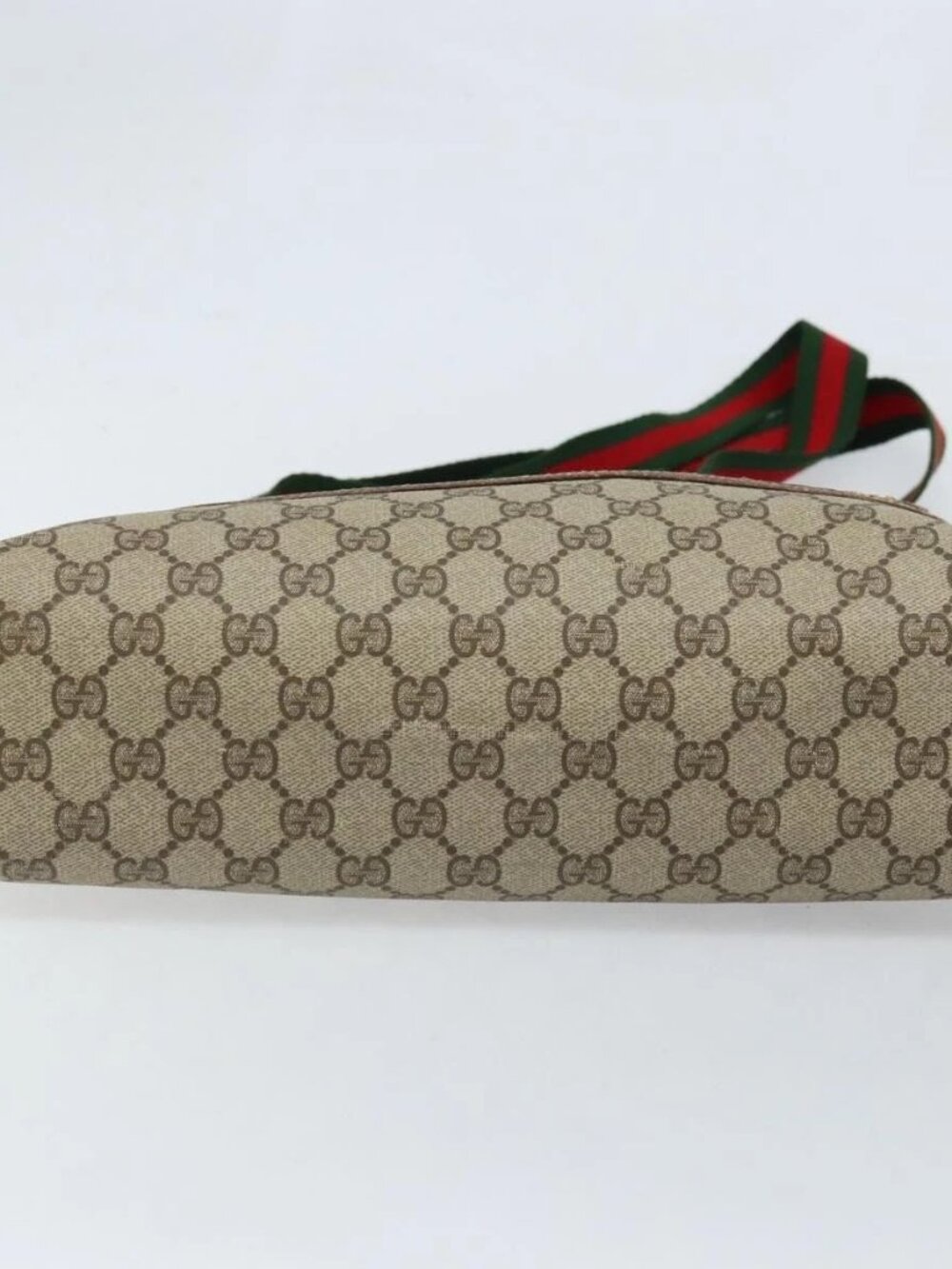 GUCCI GG Supreme Web Sherry Line Tote Bag PVC Beige Gold 39 02 003 Auth BA10068 - Picture 9 of 15